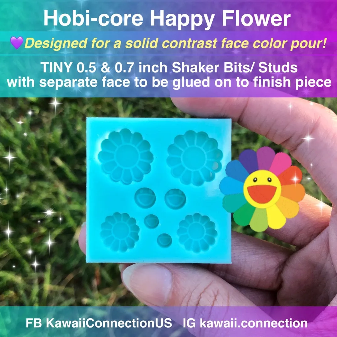 1.75 inch BTS Hobi J-Hope Happy Flower Backed Shaker (designed for a solid face color resin pour aka less painting!) Phone Grip Size Silicone Mold