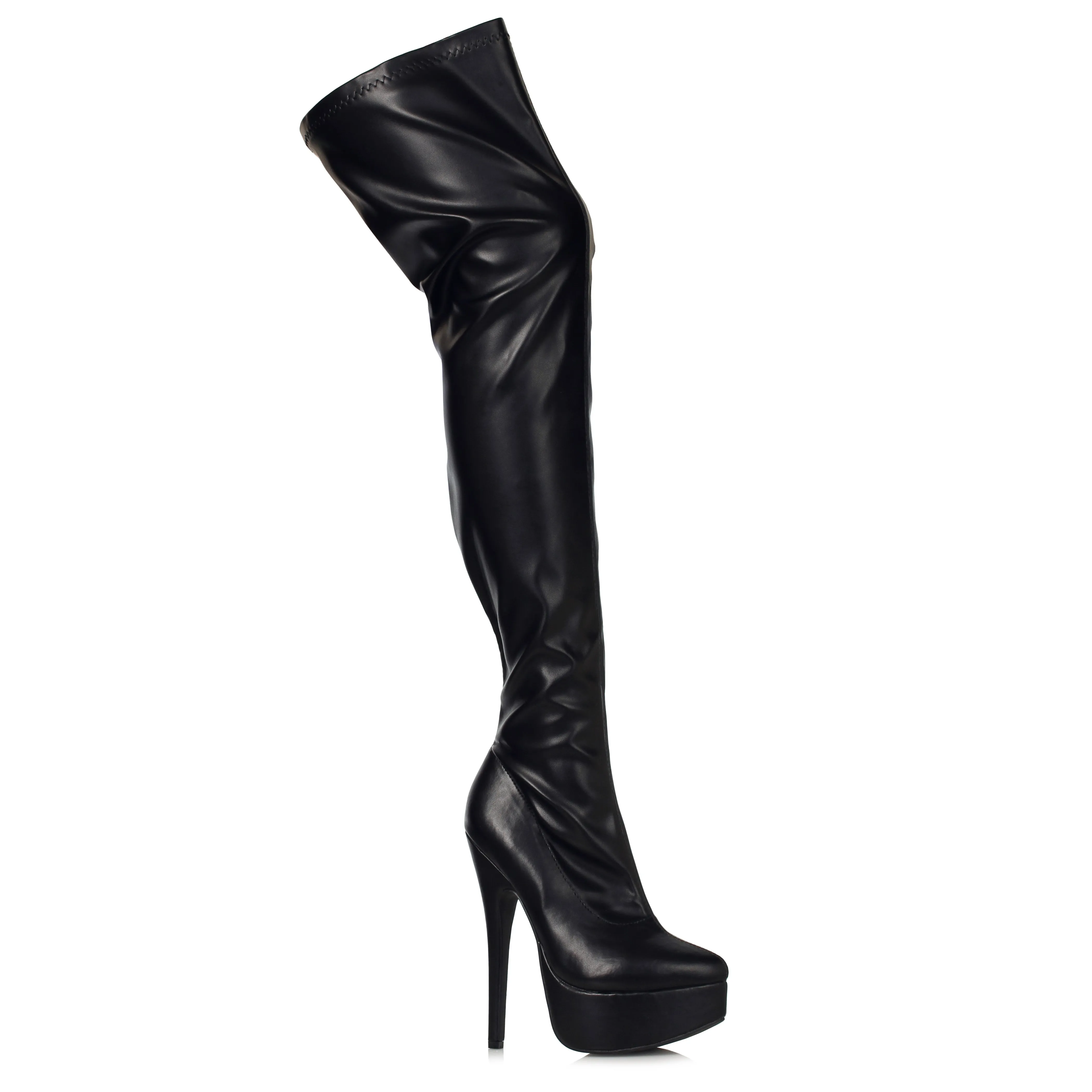 652-MISTRESS 6.5" Heel Thigh High Stretch Boots.