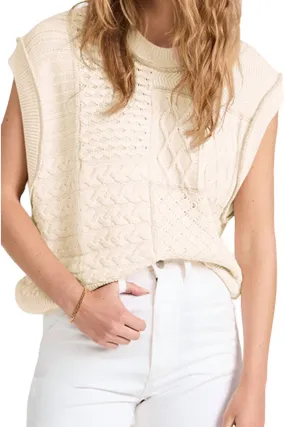 &Merci - Mixed Cable Knit Sweater Vest