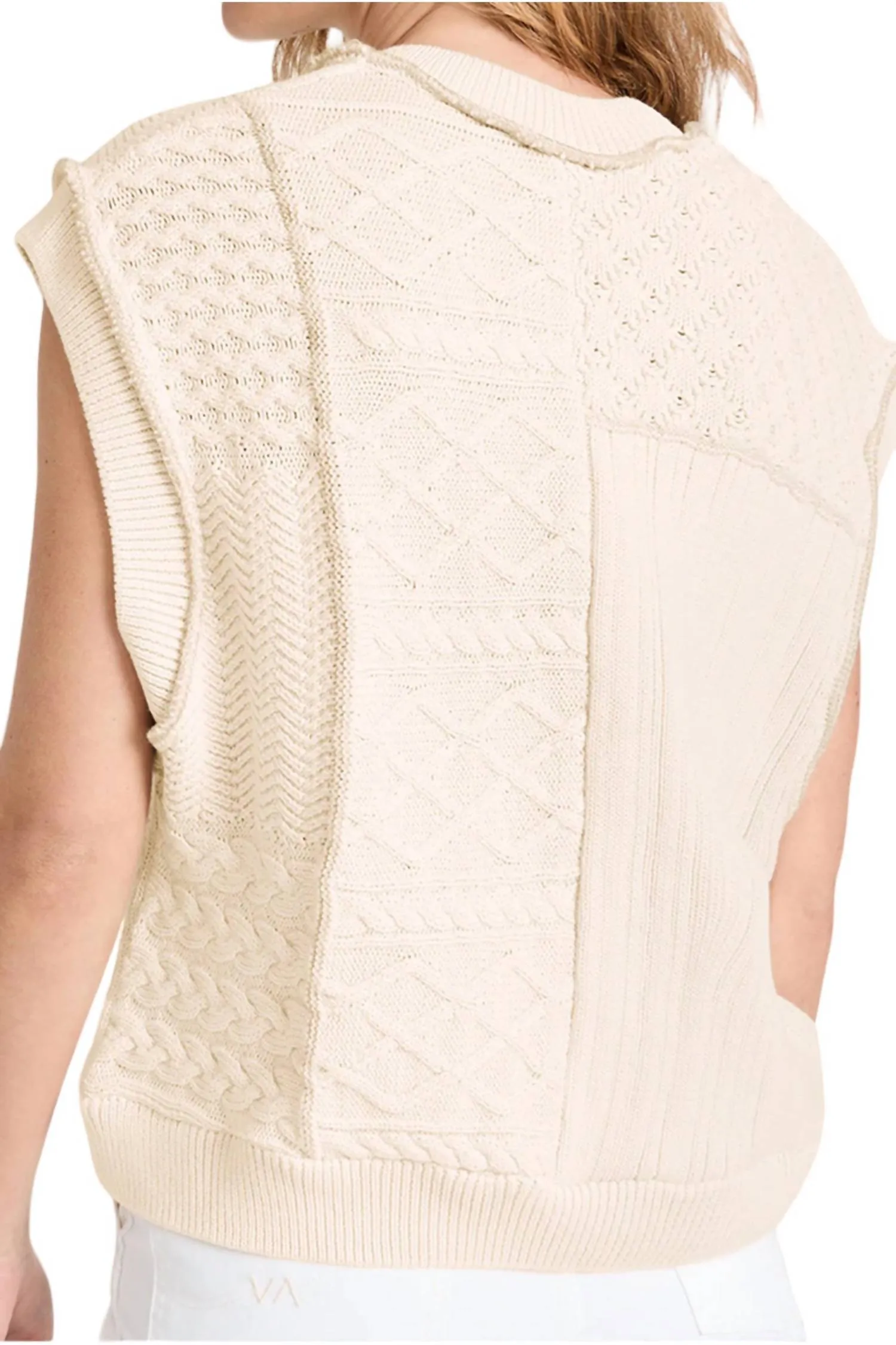 &Merci - Mixed Cable Knit Sweater Vest