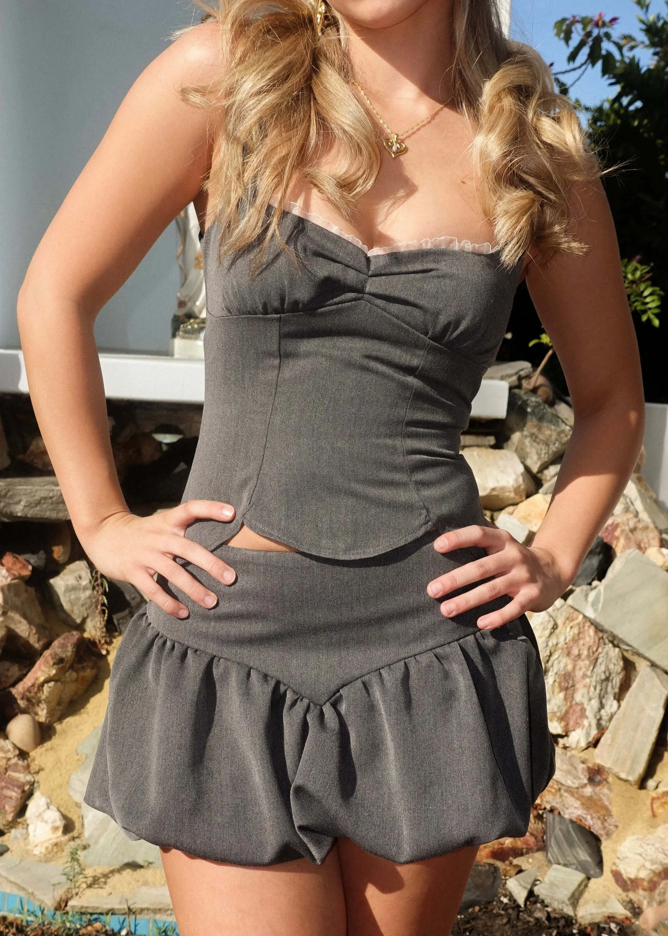 Beau Bubble Skirt Charcoal