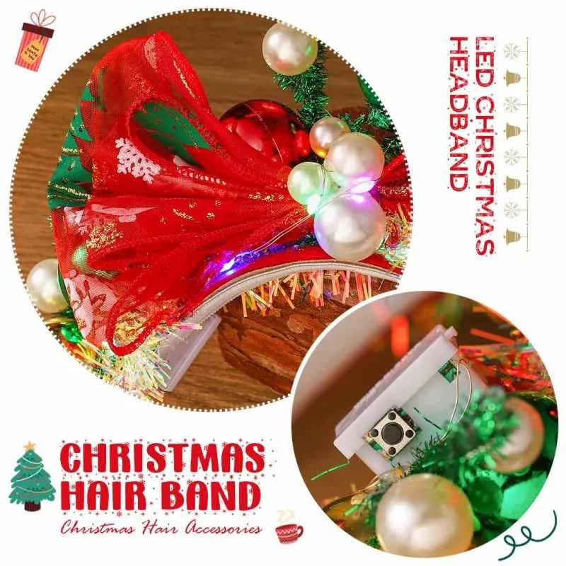 Christmas LED Balls Bowknot Headbands