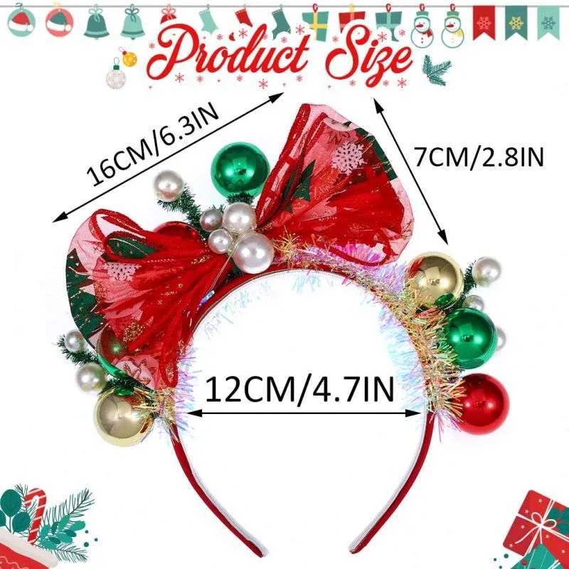 Christmas LED Balls Bowknot Headbands