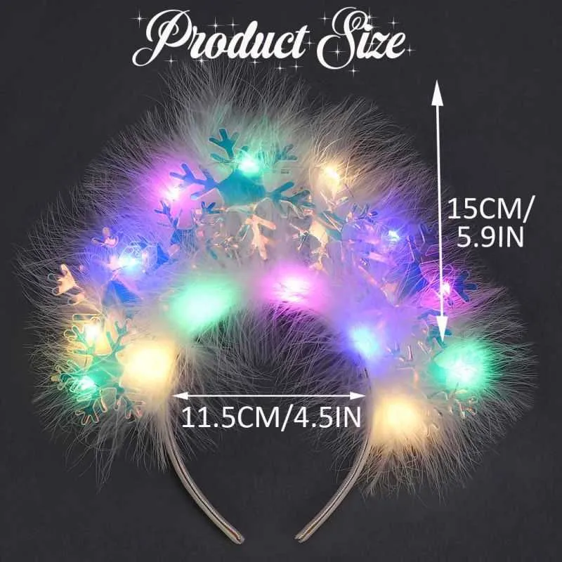 Christmas LED Light up Snowflake Headbands