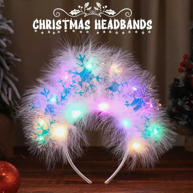 Christmas LED Light up Snowflake Headbands