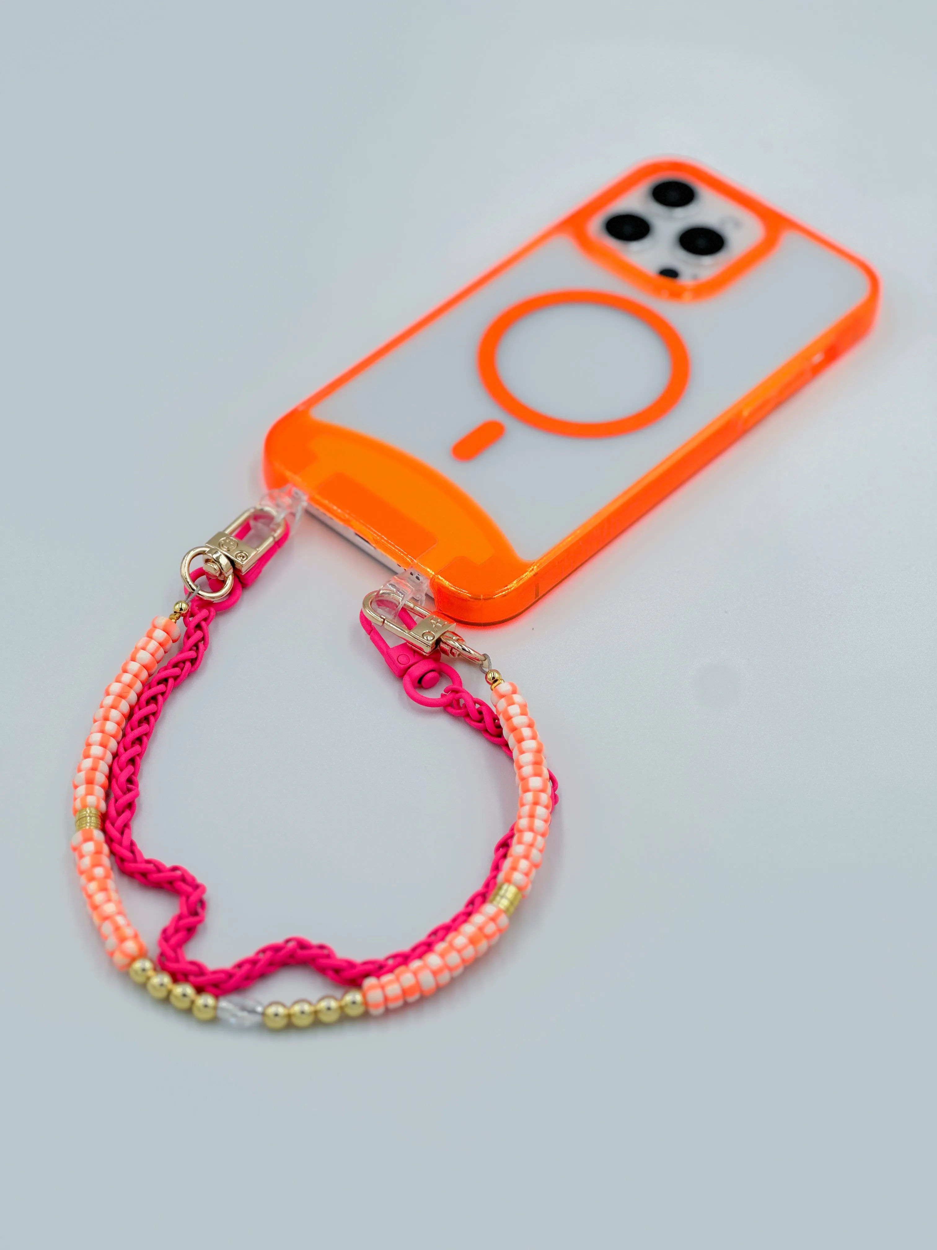 Clear Neon Orange iPhone Case - MagSafe