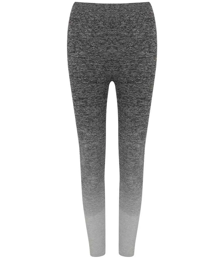 Tombo Ladies Seamless Fade Out Leggings | Dark Grey/Light Grey Marl