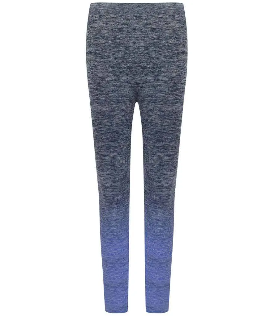 Tombo Ladies Seamless Fade Out Leggings | Navy/Blue Marl