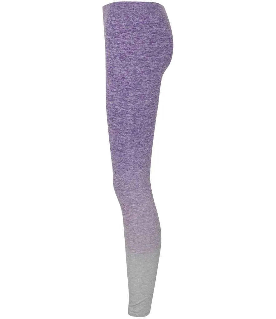 Tombo Ladies Seamless Fade Out Leggings | Purple/Light Grey Marl