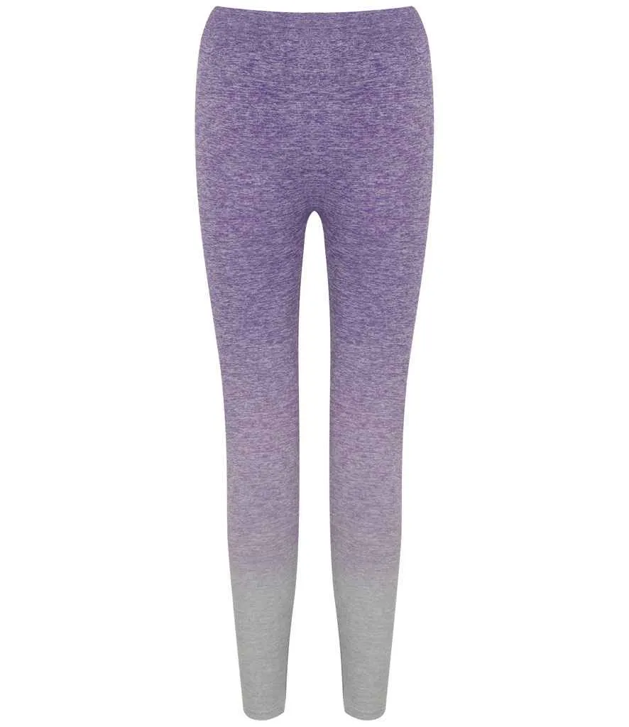 Tombo Ladies Seamless Fade Out Leggings | Purple/Light Grey Marl