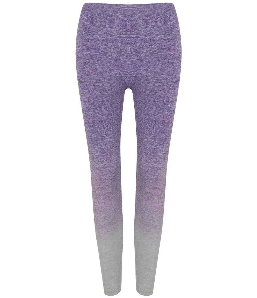 Tombo Ladies Seamless Fade Out Leggings | Purple/Light Grey Marl