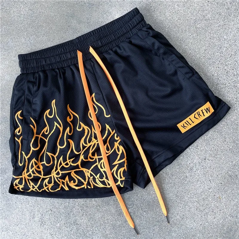 Wenkouban  New Summer Men mesh Gym Bodybuilding Casual  Loose Shorts Joggers outdoors fitness beach Short Pants Male Brand Sweatpant S-4XL