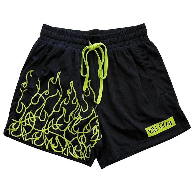 Wenkouban  New Summer Men mesh Gym Bodybuilding Casual  Loose Shorts Joggers outdoors fitness beach Short Pants Male Brand Sweatpant S-4XL