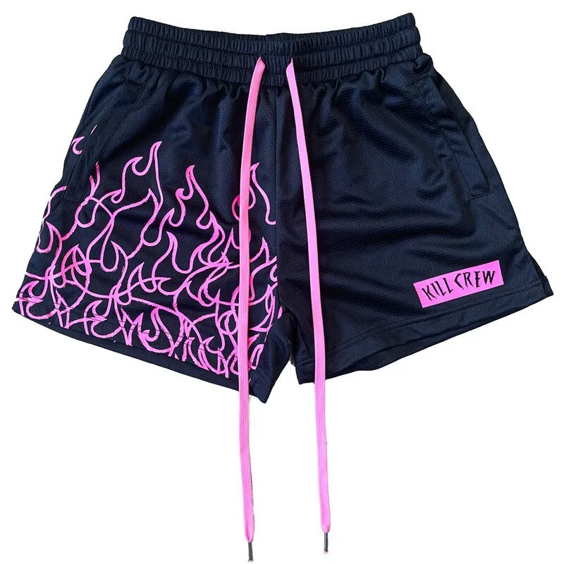Wenkouban  New Summer Men mesh Gym Bodybuilding Casual  Loose Shorts Joggers outdoors fitness beach Short Pants Male Brand Sweatpant S-4XL