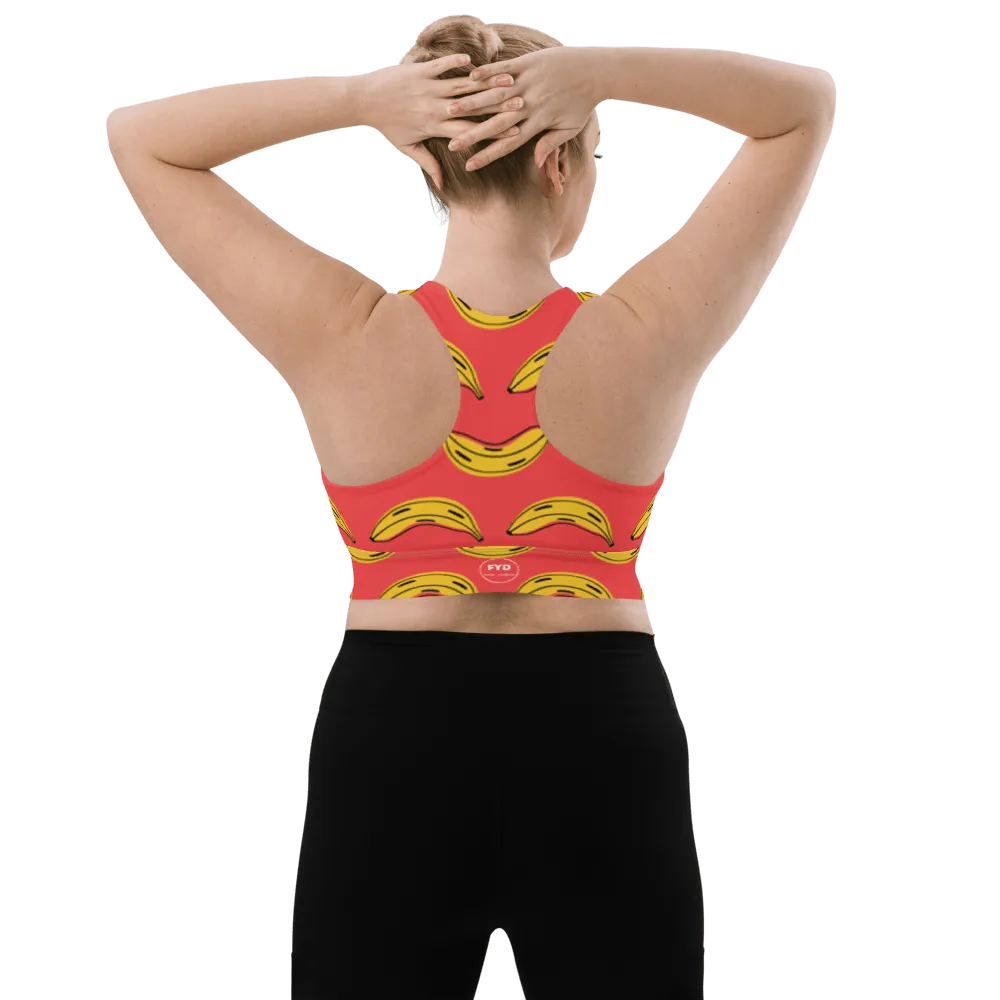 Zany Bananas print FYD Long-Line Sports Bra