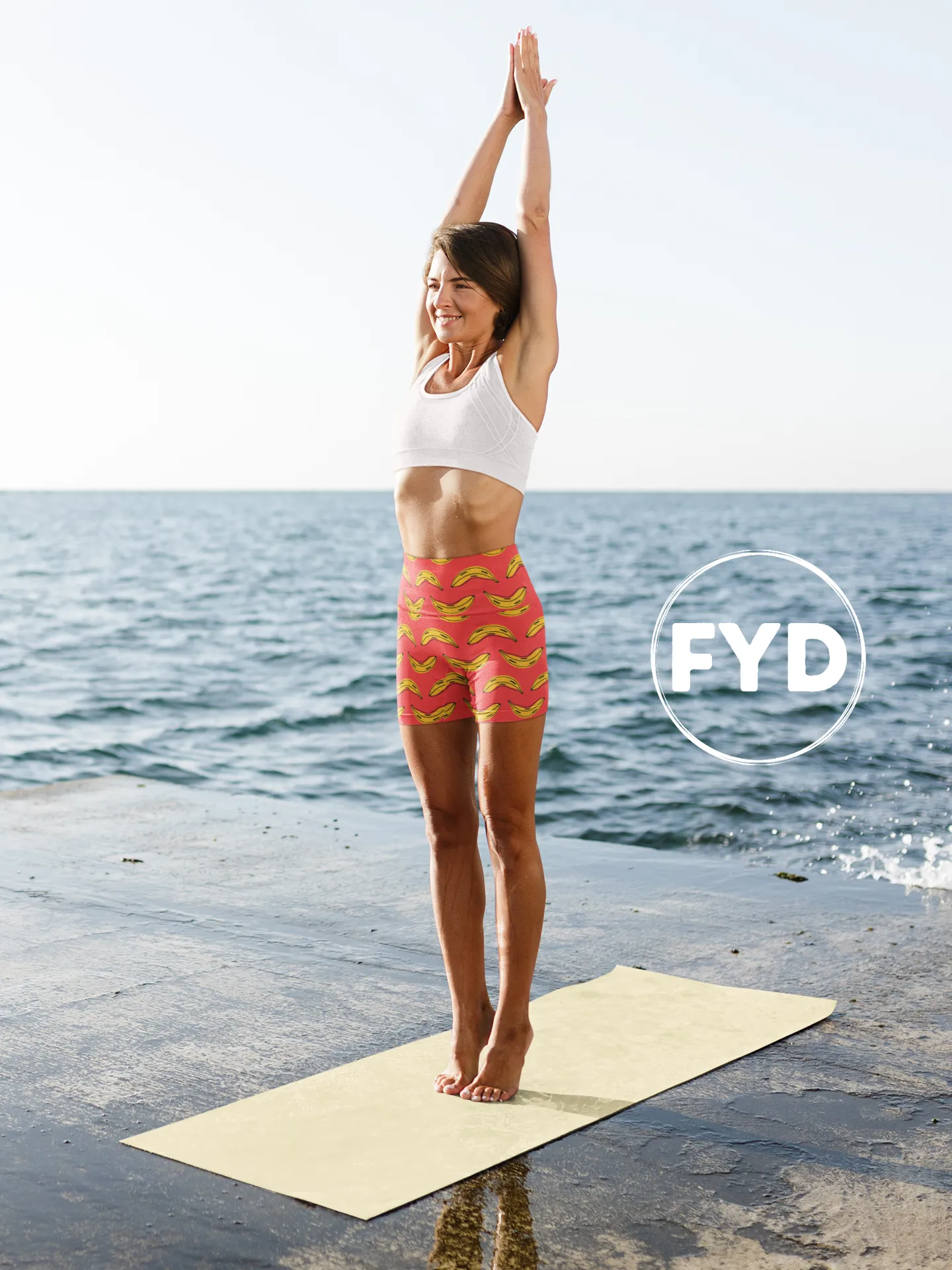 Zany Bananas print FYD Long-Line Sports Bra