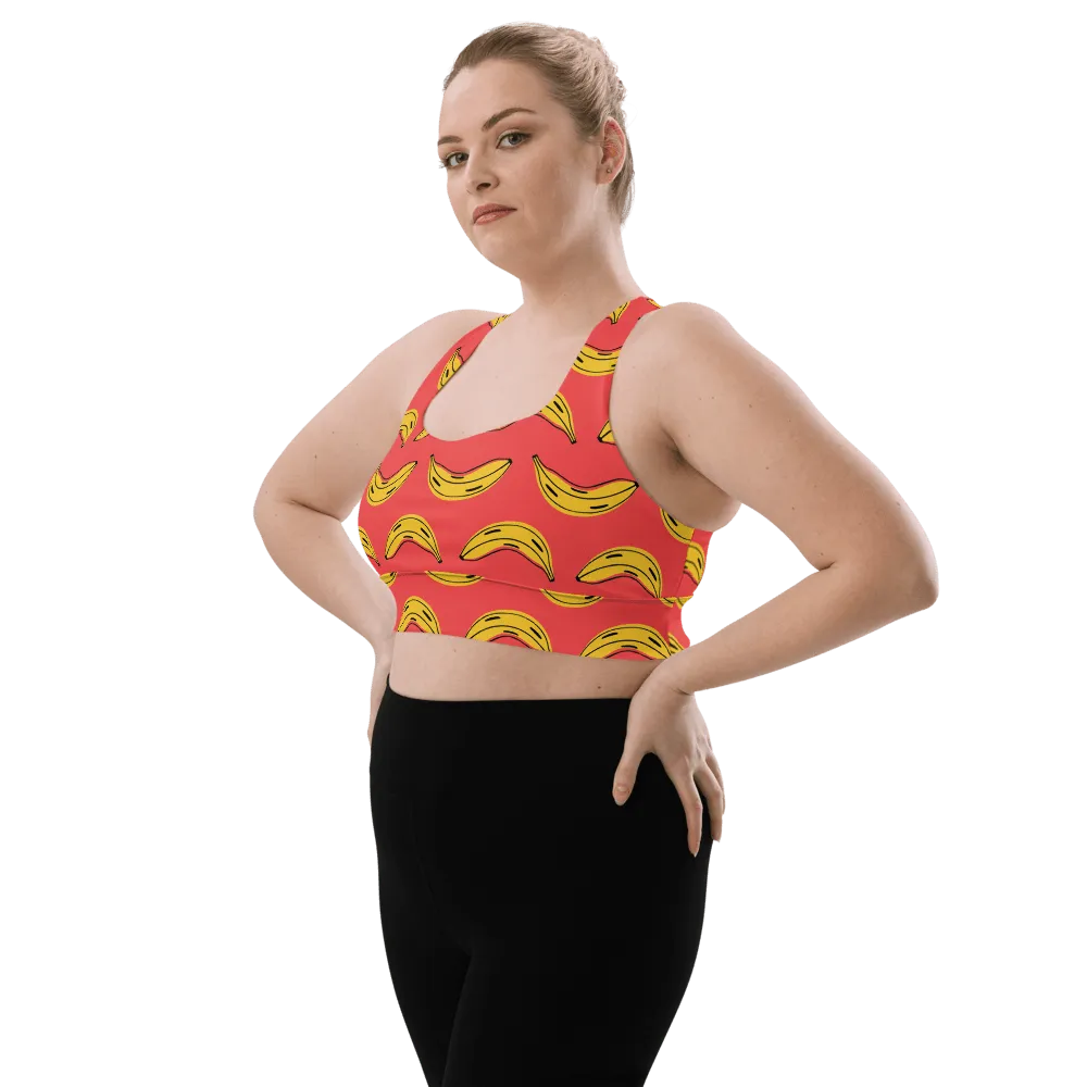 Zany Bananas print FYD Long-Line Sports Bra