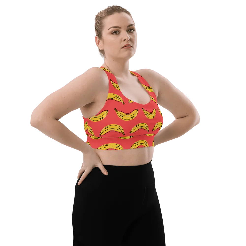Zany Bananas print FYD Long-Line Sports Bra